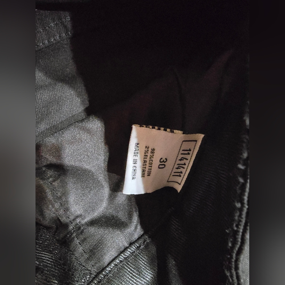 Black Faux Leather FLARE - Picture 2 of 4